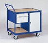 2-zásuvkový pracovní vozík se skříňkou - nos. 300 kg