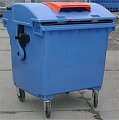 Plastový odpadkový kontejner 1100 l na papír (modrý)
