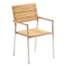 Nerezová zahradní židle s teakovým dřevem Antibes