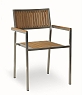 Nerezová zahradní židle s teakovým dřevem AM02
