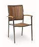 Nerezová zahradní židle s teakovým dřevem AM01